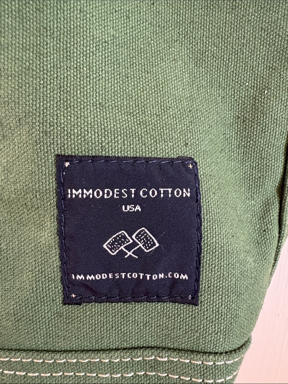 Immodest Cotton Small East West Tote in Pine - Picture 2 of 10